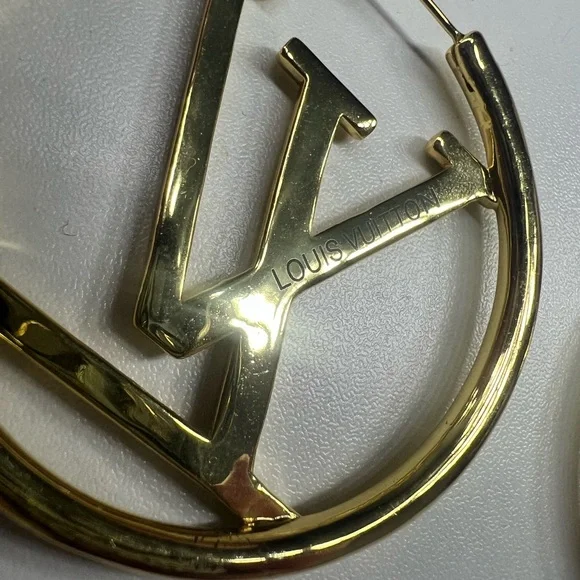 LV Gold Hoop Earrings - Picture 4 of 7